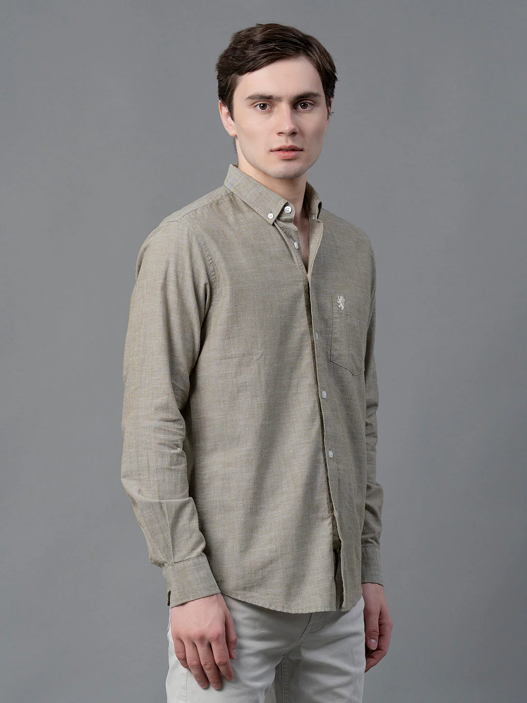 Pure Cotton Solid Shirt for Men - Image 6