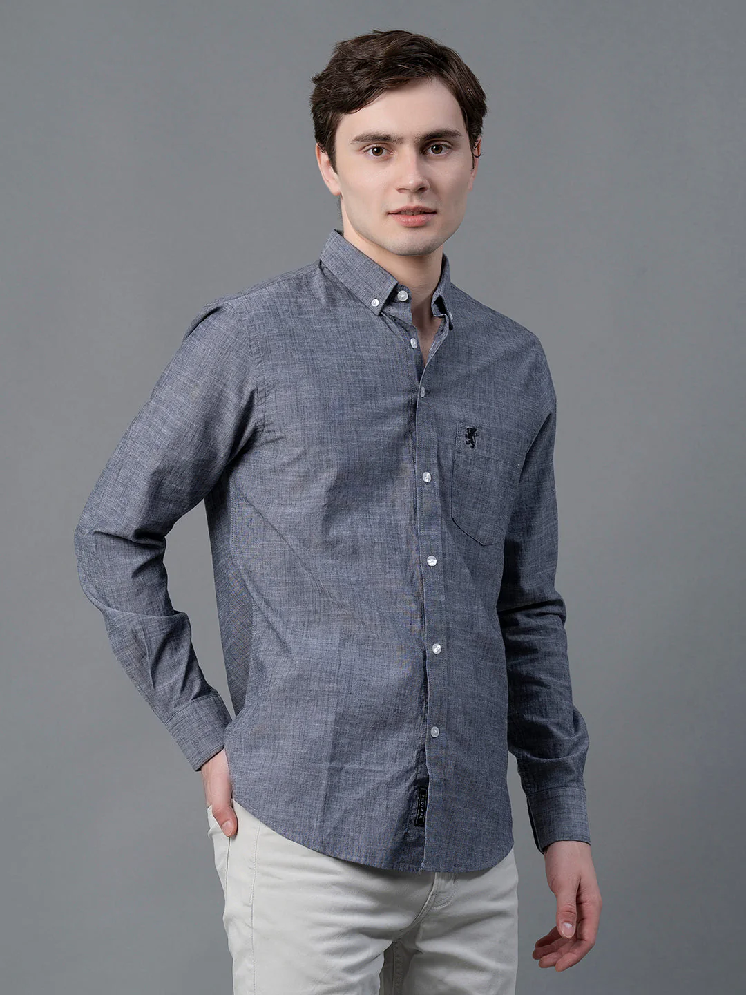 Pure Cotton Solid Shirt for Men - Image 2