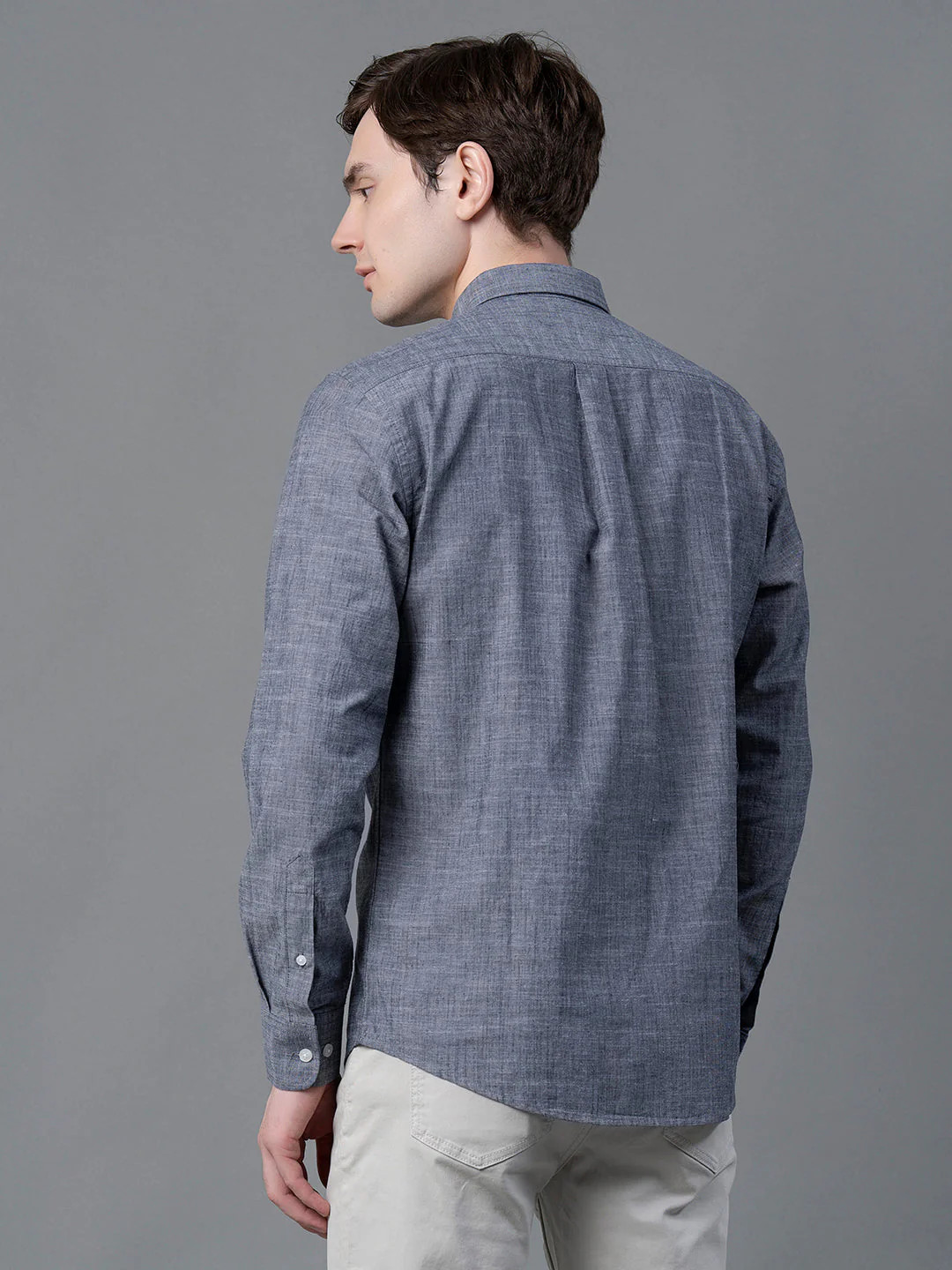 Pure Cotton Solid Shirt for Men - Image 3