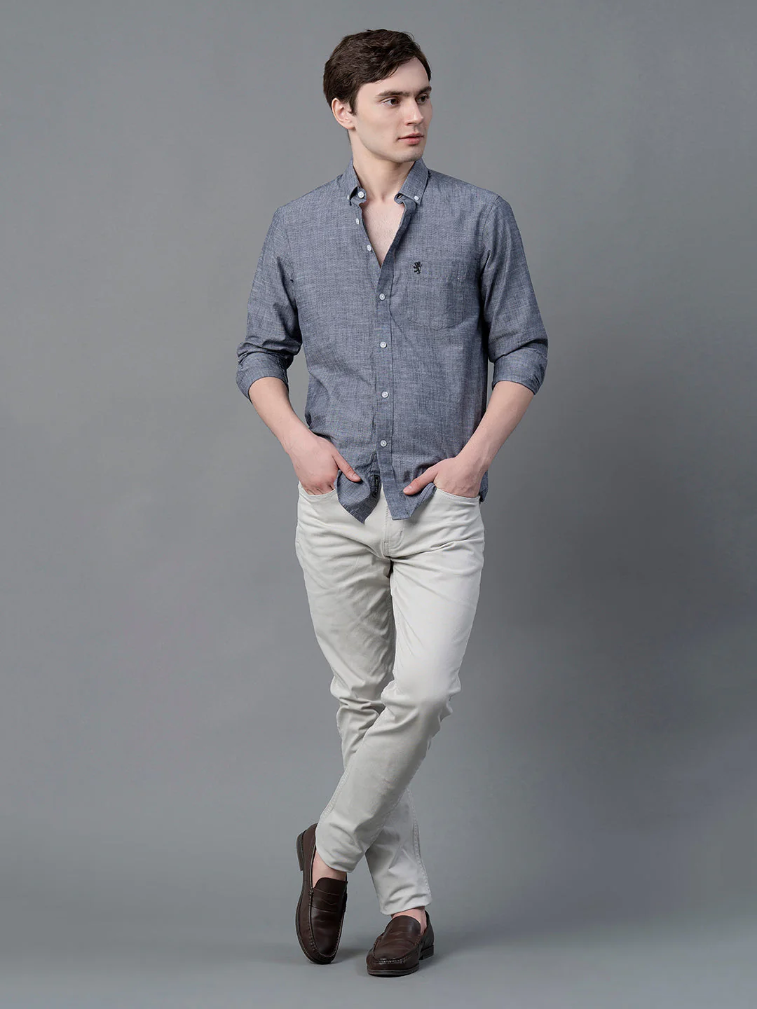 Pure Cotton Solid Shirt for Men - Image 5