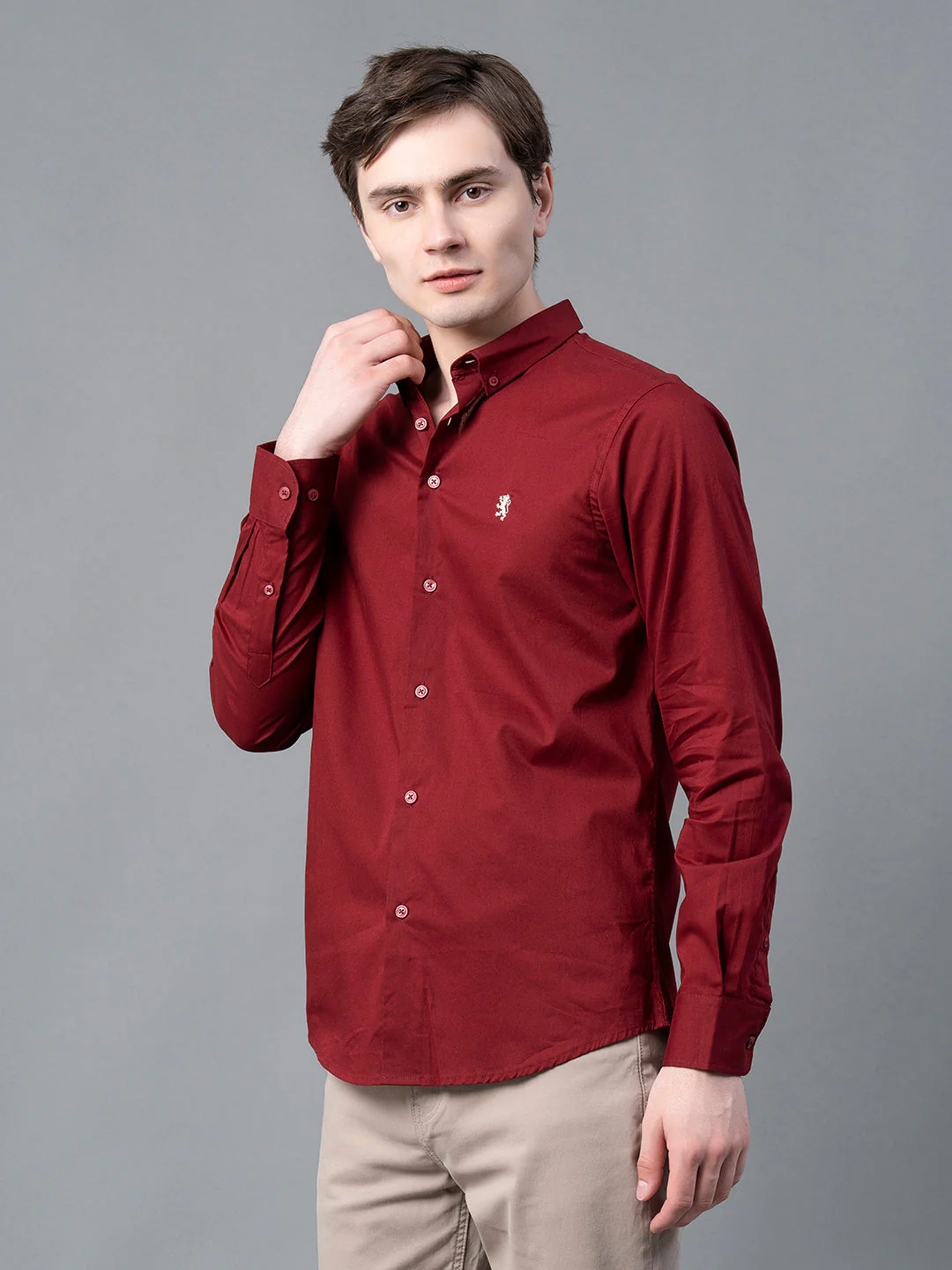 Pure Cotton Solid Shirt for Men - Image 2