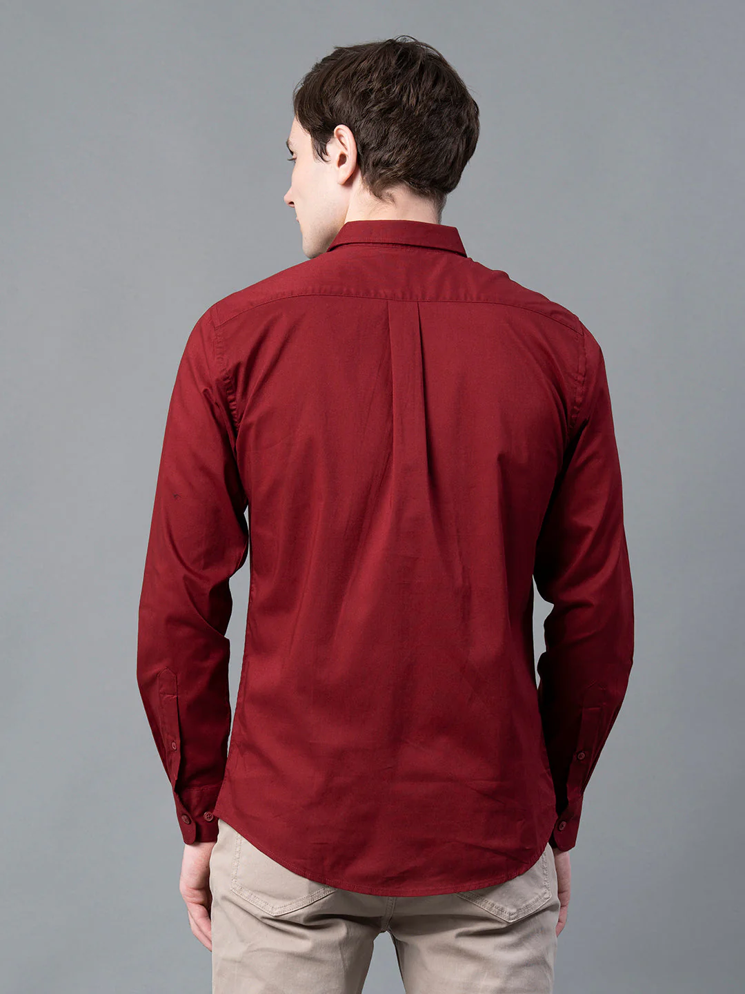 Pure Cotton Solid Shirt for Men - Image 3