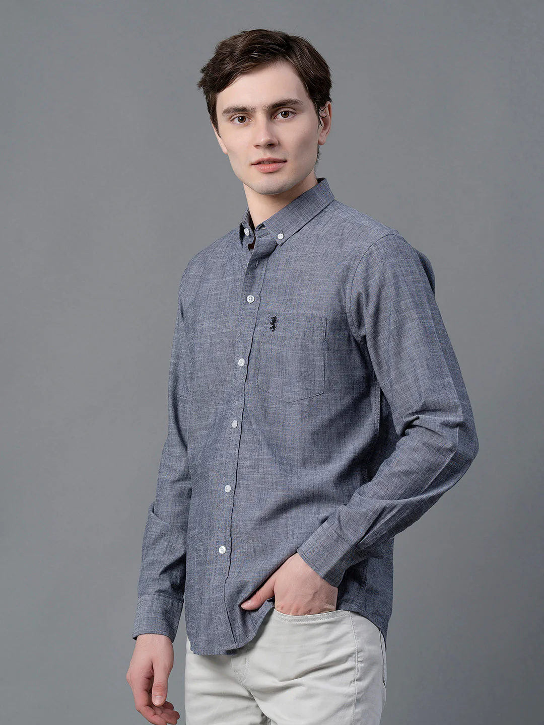 Pure Cotton Solid Shirt for Men - Image 6