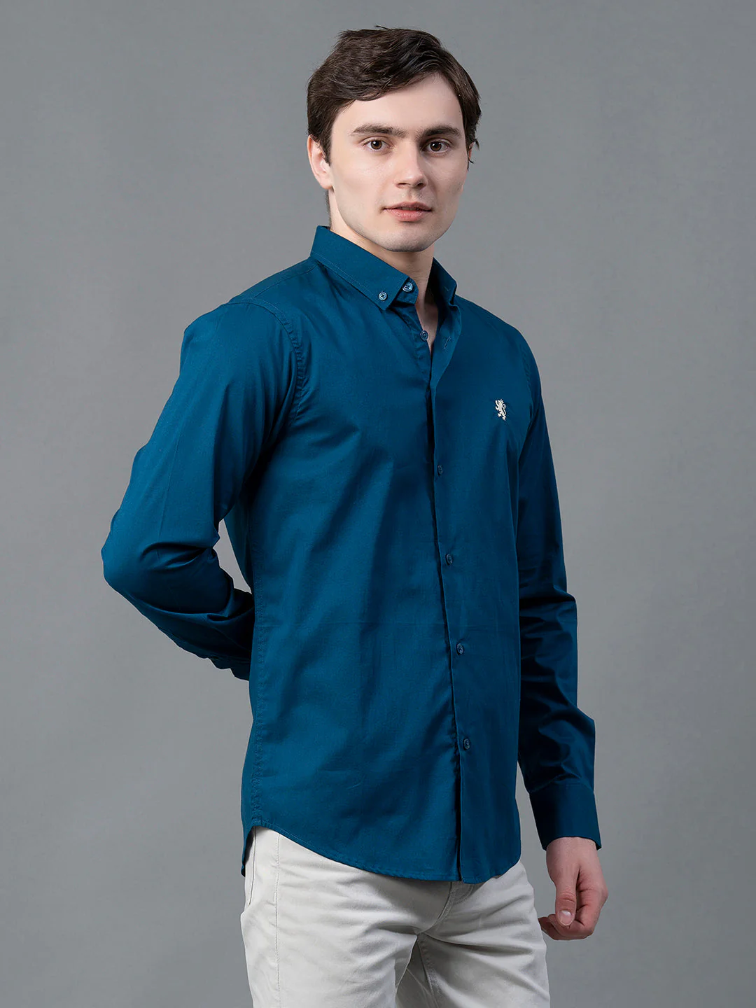 Pure Cotton Solid Shirt for Men - Image 2