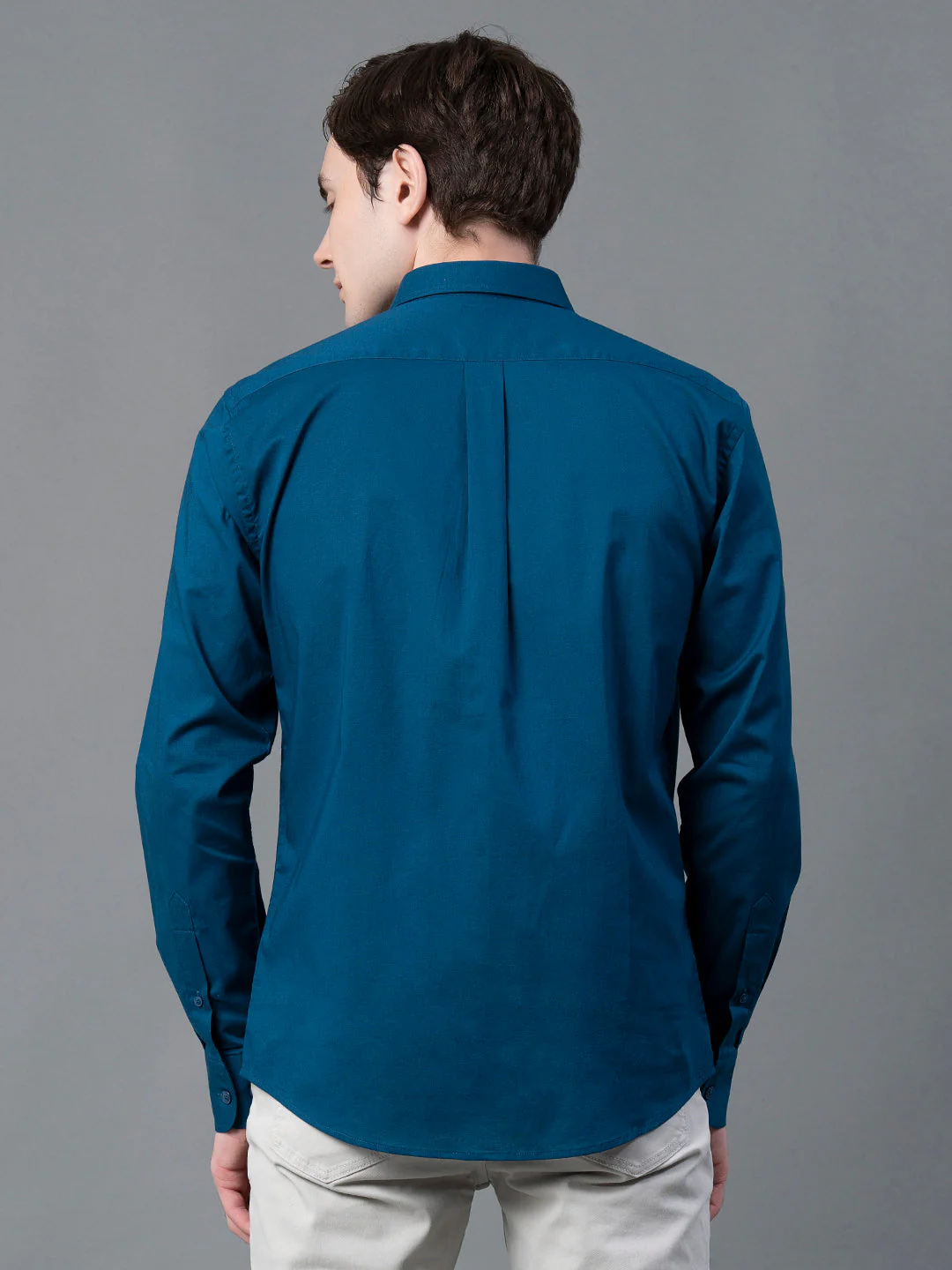 Pure Cotton Solid Shirt for Men - Image 3