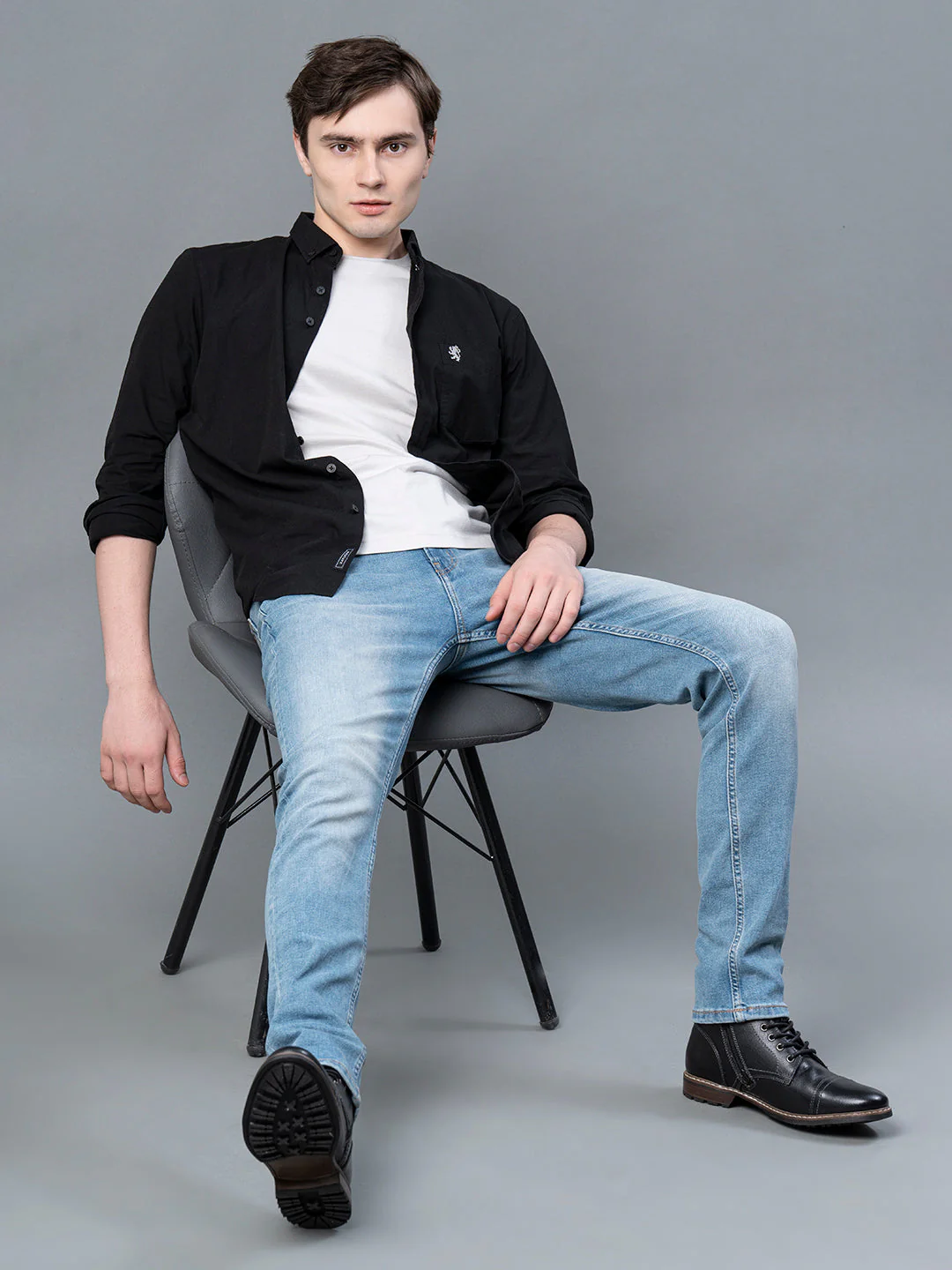 Pure Cotton Solid Shirt for Men - Image 5