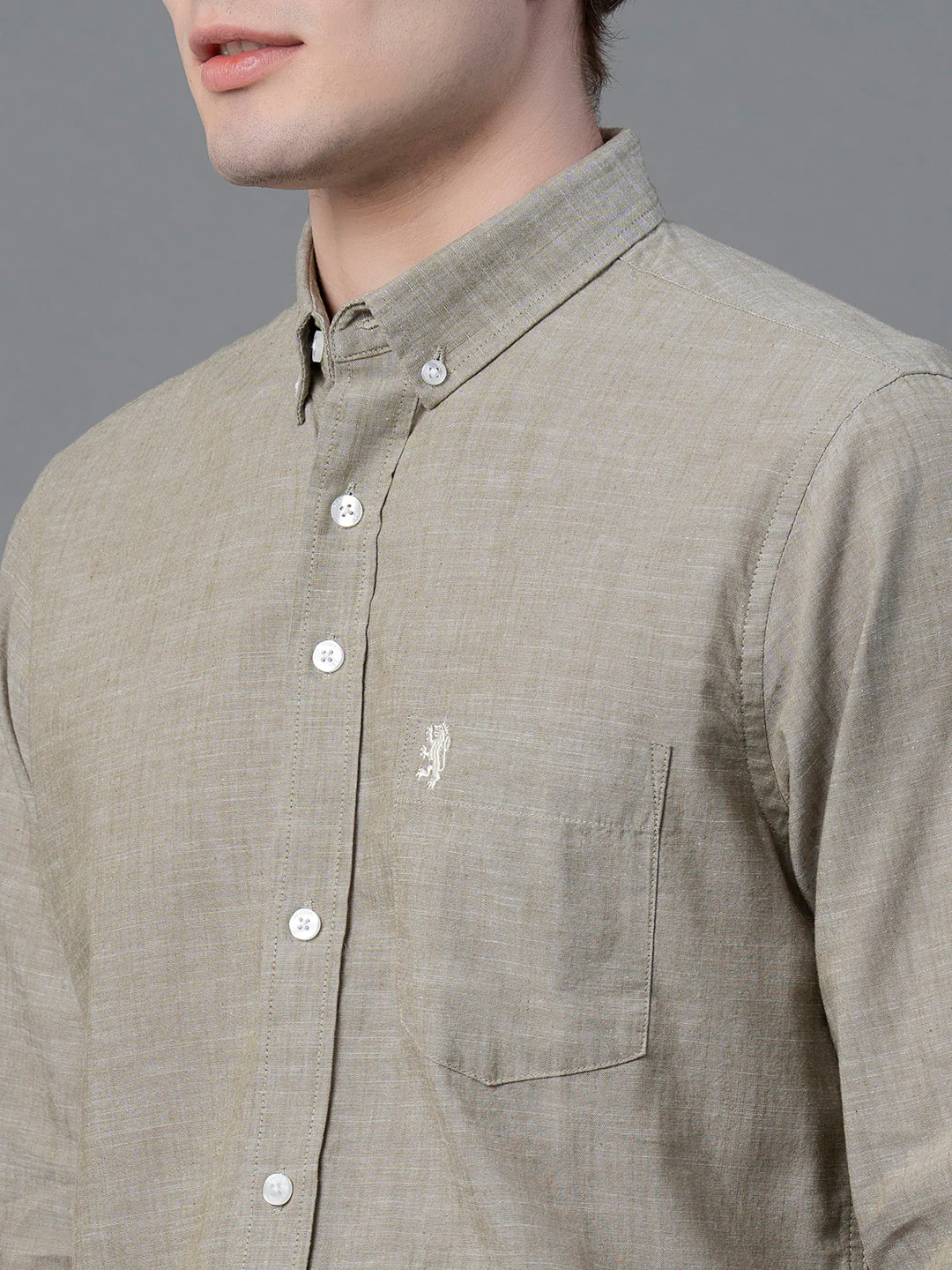 Pure Cotton Solid Shirt for Men - Image 4