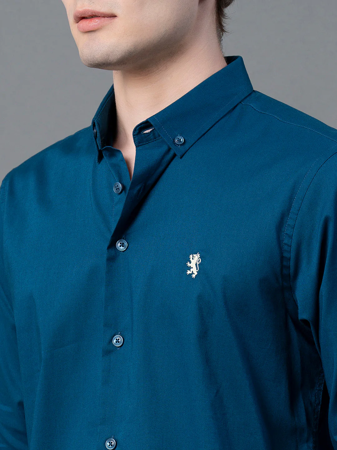 Pure Cotton Solid Shirt for Men - Image 4