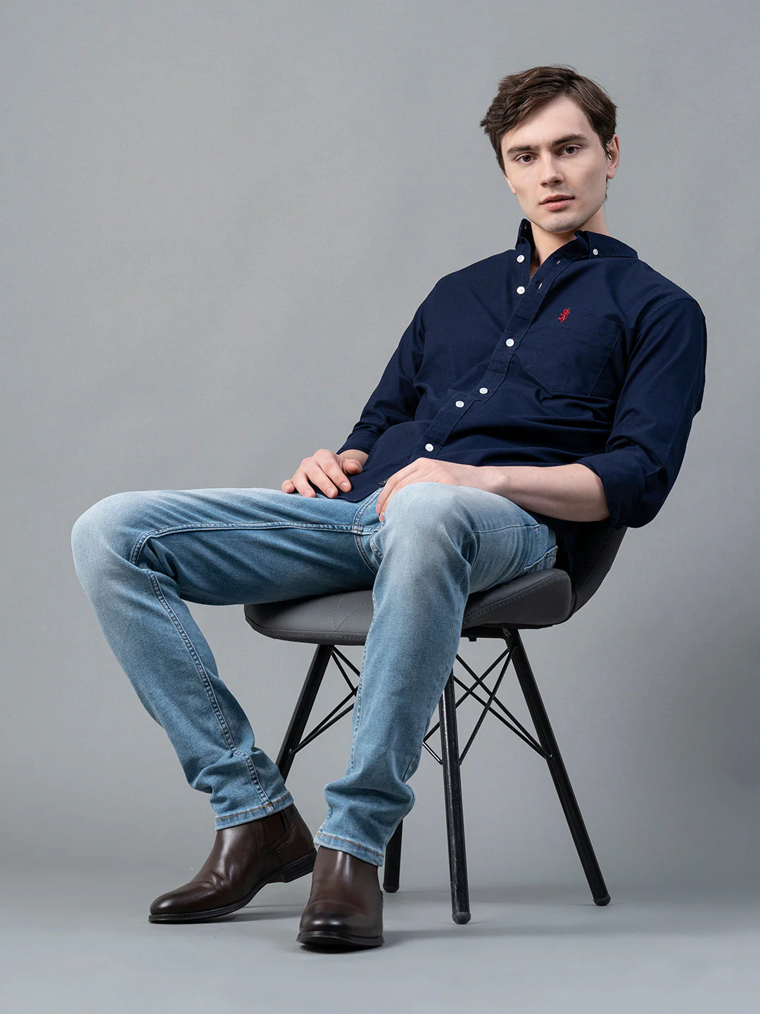 Pure Cotton Solid Shirt for Men - Image 4