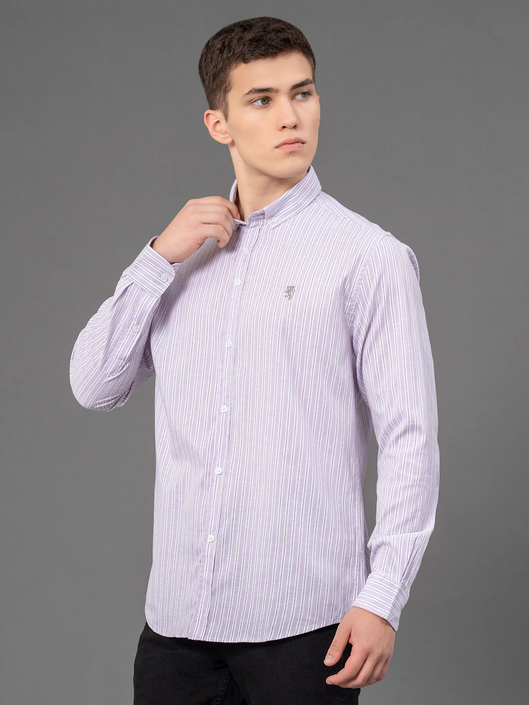 Purple Striped Shirt for Men - Image 2