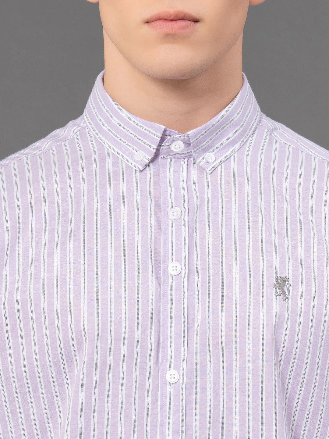 Purple Striped Shirt for Men - Image 4