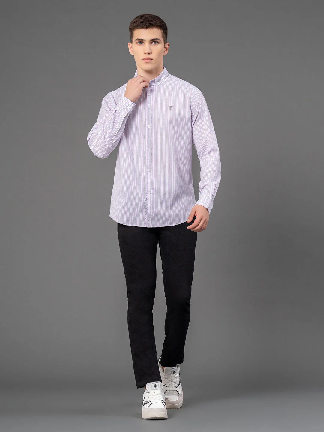 Purple Striped Shirt for Men - Image 5