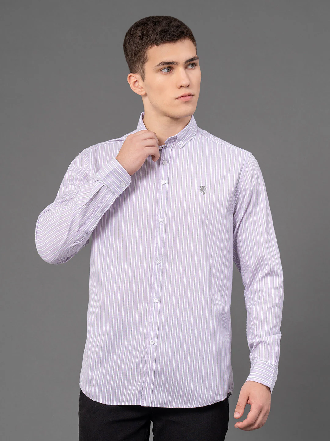 Purple Striped Shirt for Men - Image 6