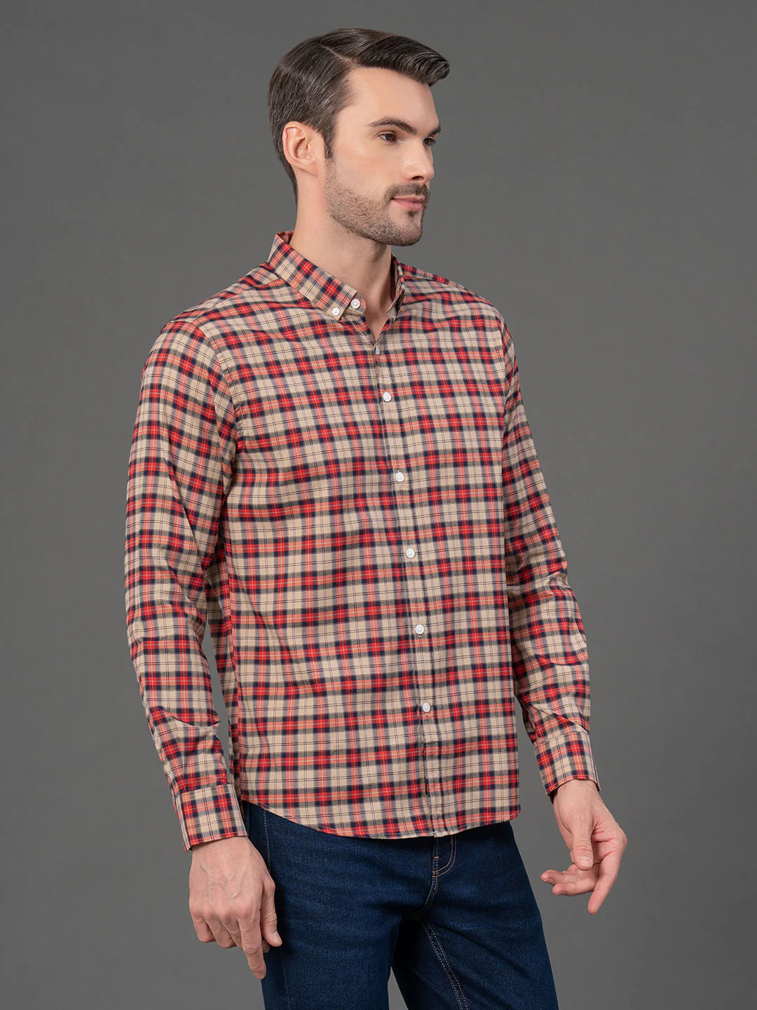 Red Checked Shirt for Men - Image 2