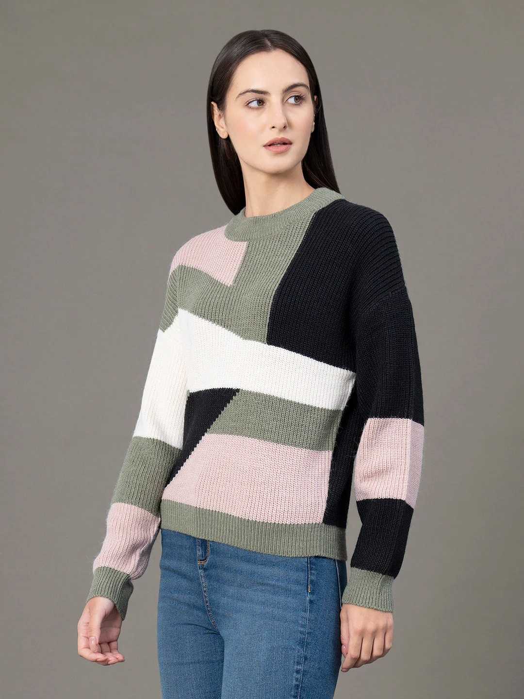 Round Neck Drop Shoulder Sweater for Women - Image 2