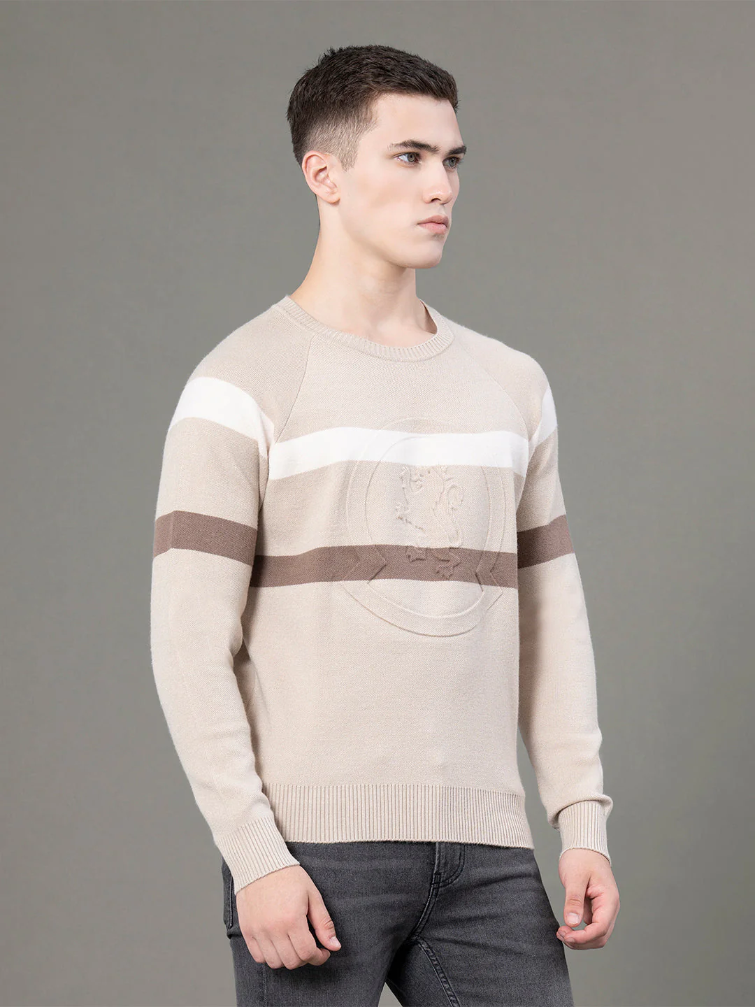 Round Neck Embossed Sweater for Men - Image 2