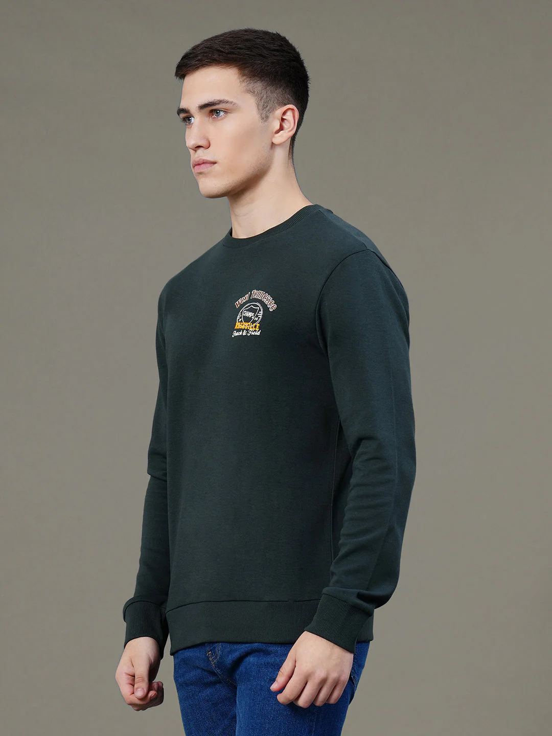 Round Neck Graphic Sweatshirt for Men - Image 2