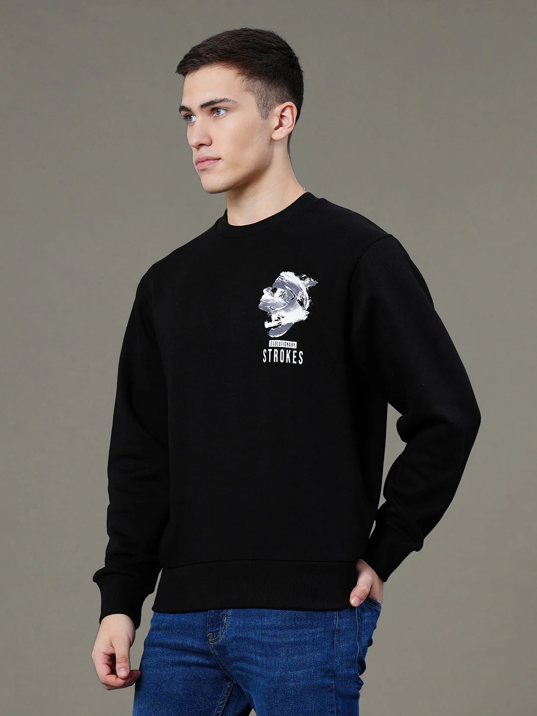 Round Neck Graphic Sweatshirt for Men - Image 2