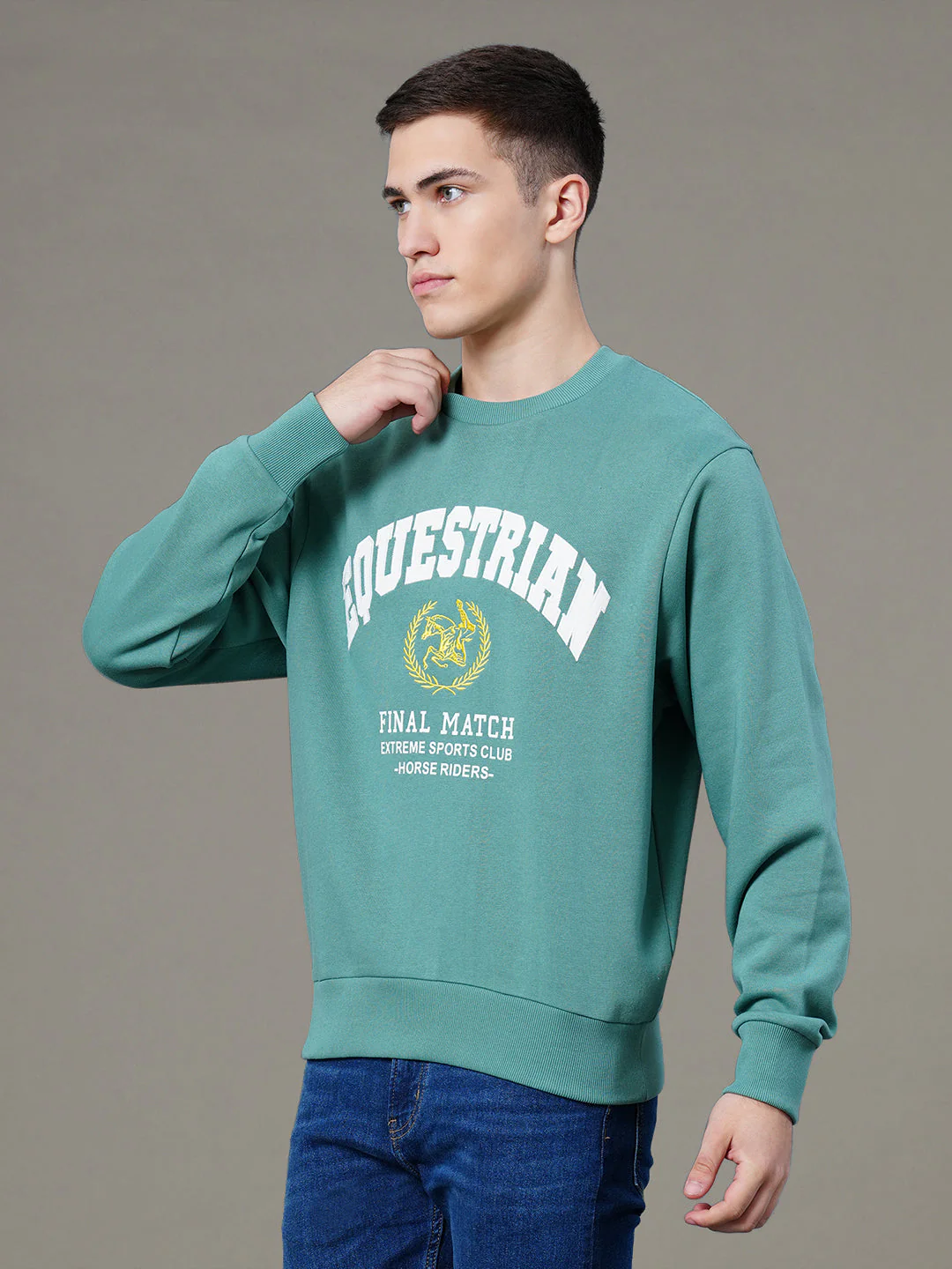 Round Neck Graphic Sweatshirt for Men - Image 2