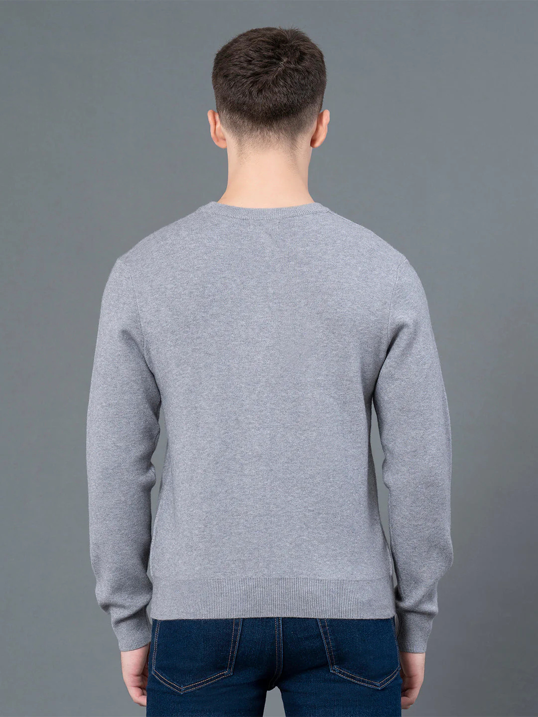 Round Neck Solid Sweater for Men - Image 3