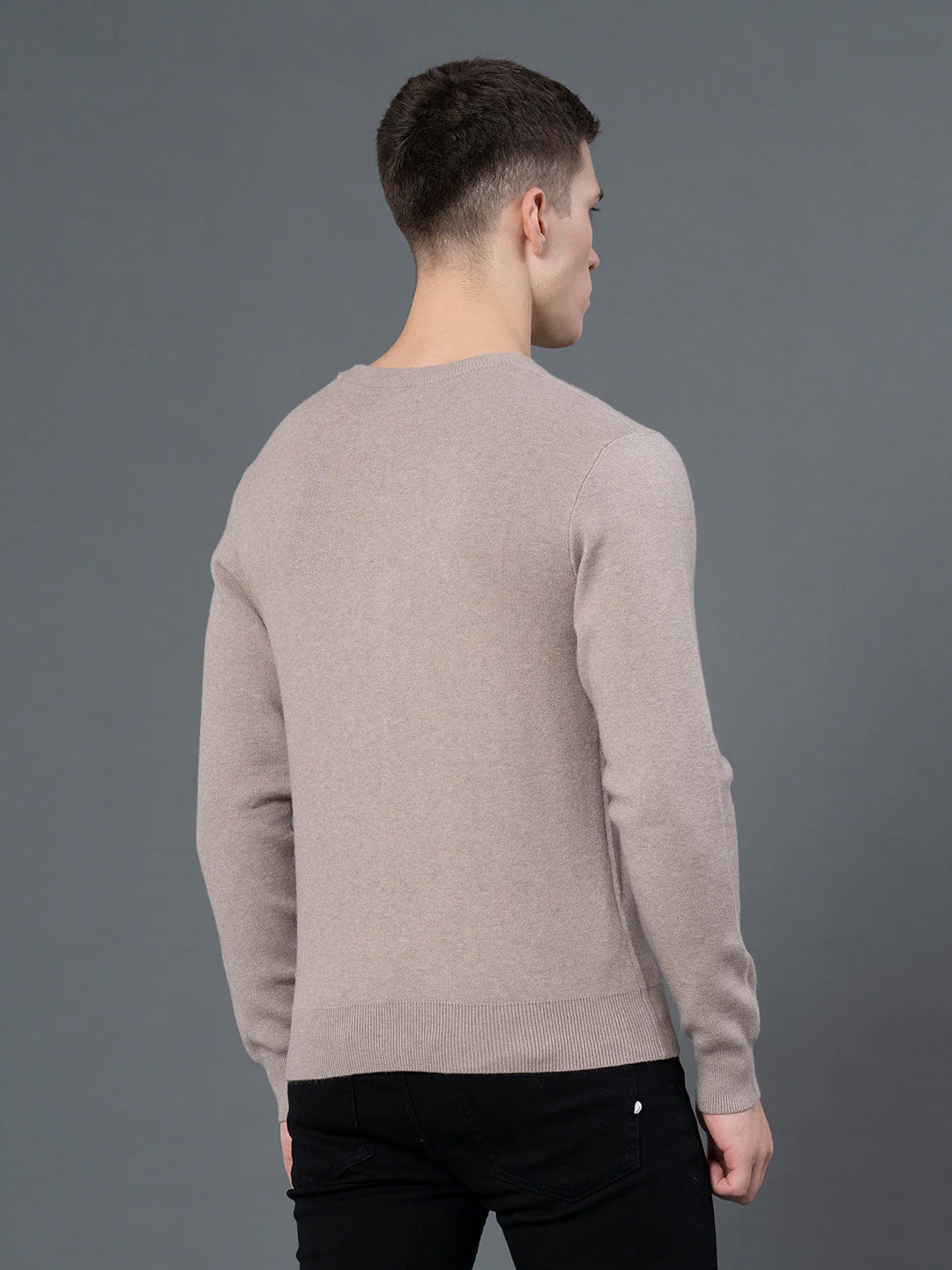 Round Neck Solid Sweater for Men - Image 3