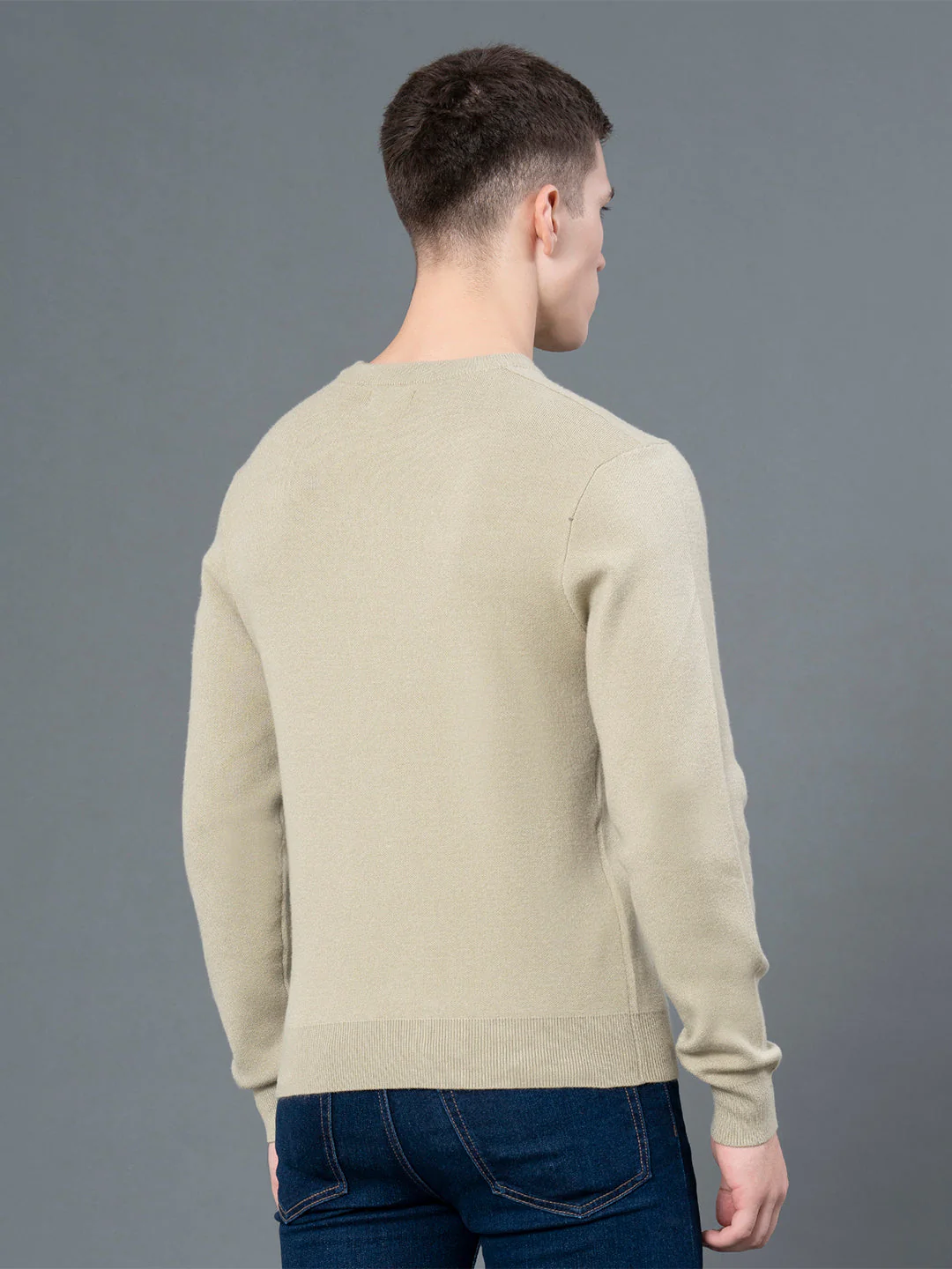 Round Neck Solid Sweater for Men - Image 3