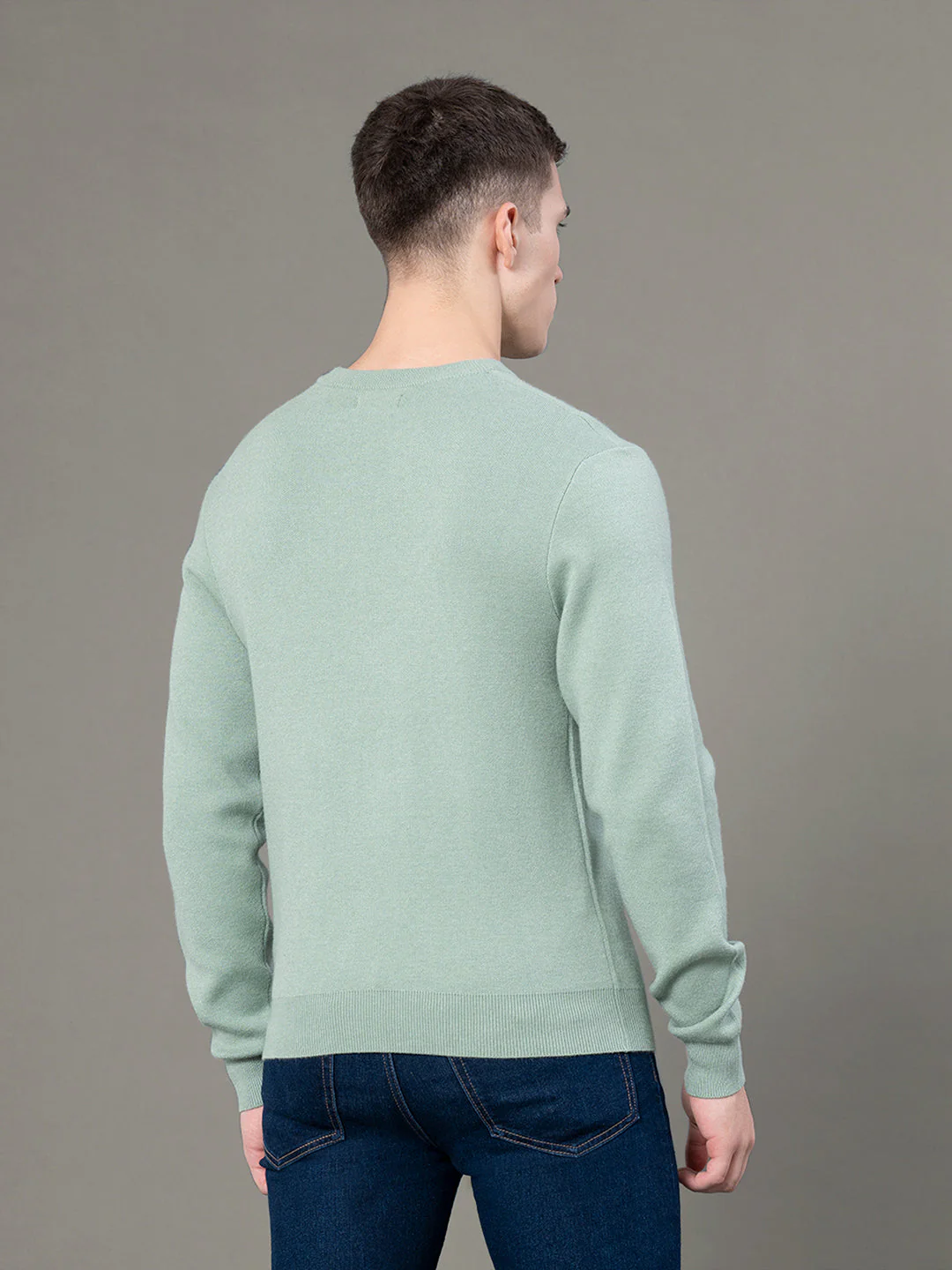 Round Neck Solid Sweater for Men - Image 3