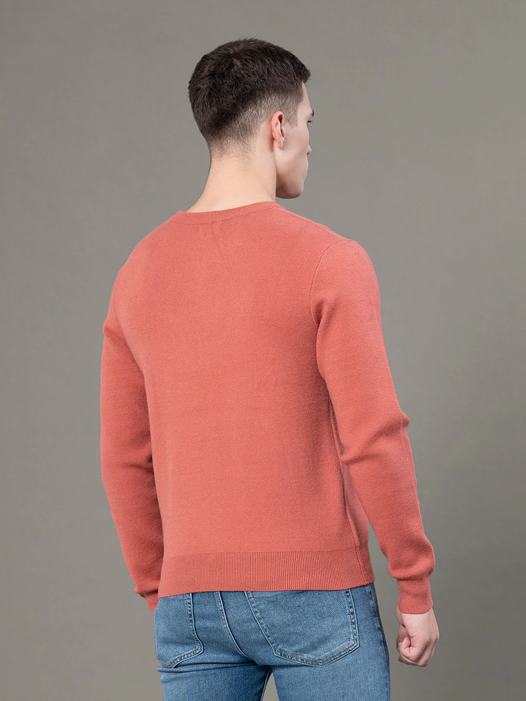 Round Neck Solid Sweater for Men - Image 3