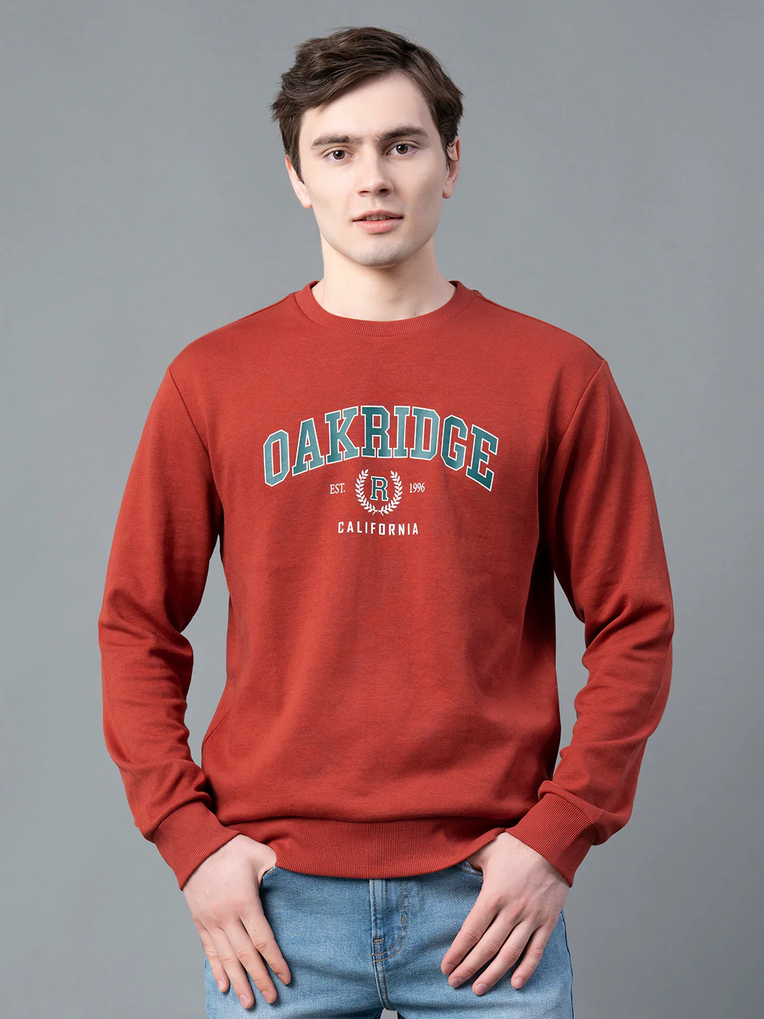 Rust-ColoRed Sweatshirt for Men - Image 2