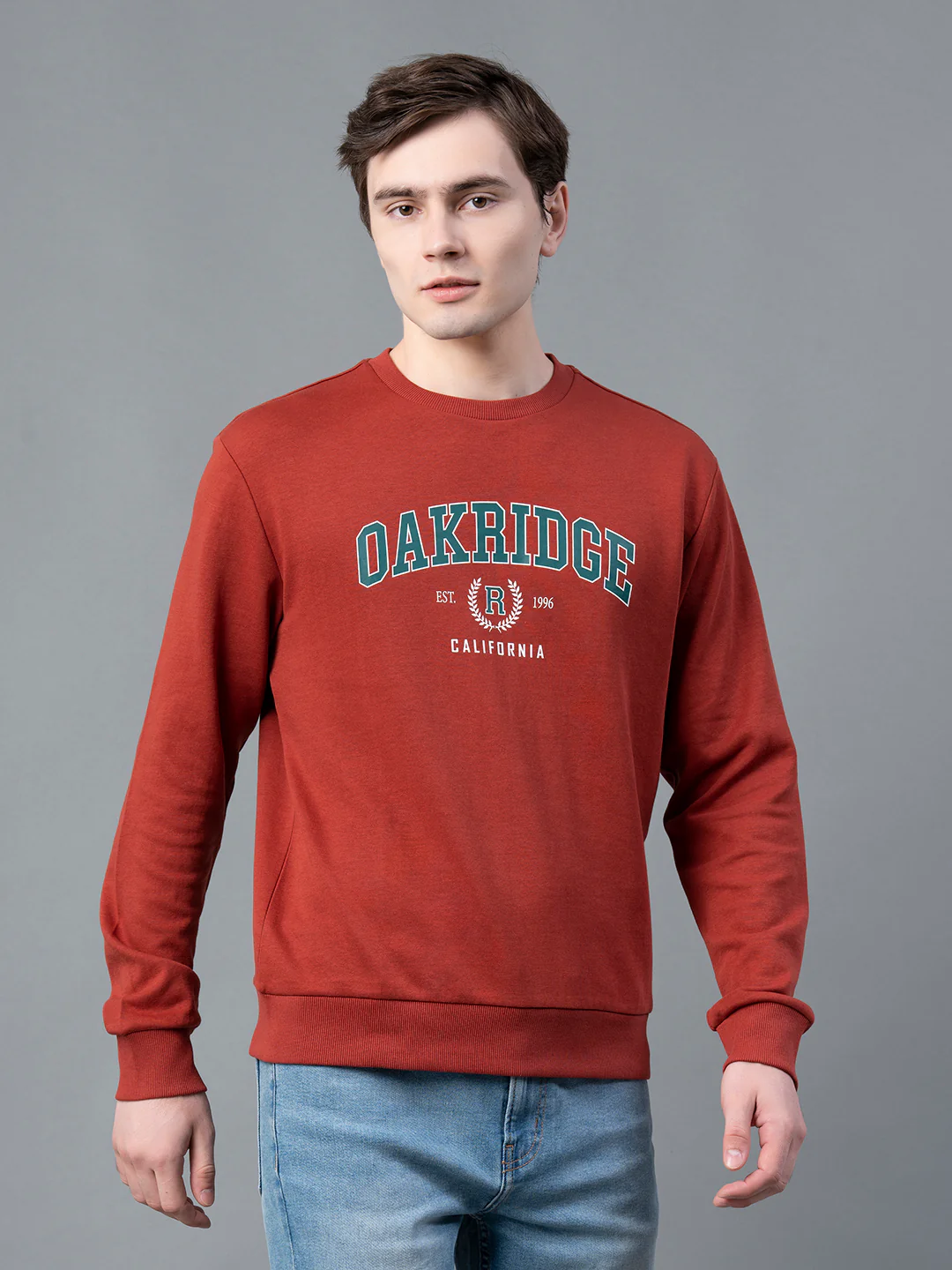 Rust-ColoRed Sweatshirt for Men - Image 3