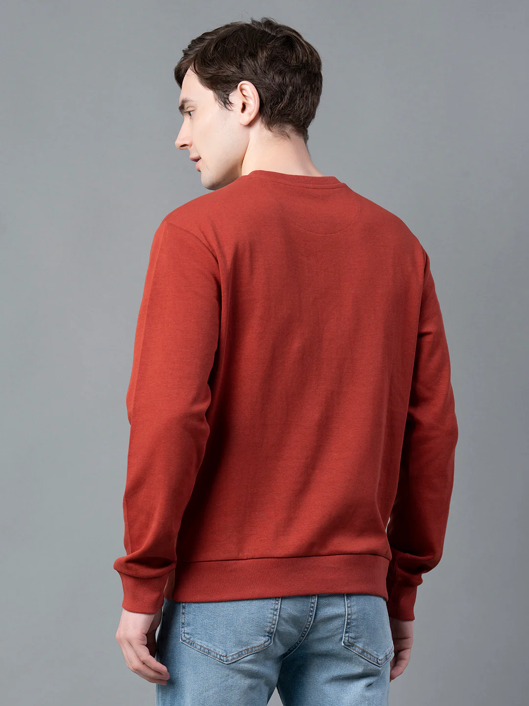 Rust-ColoRed Sweatshirt for Men - Image 4