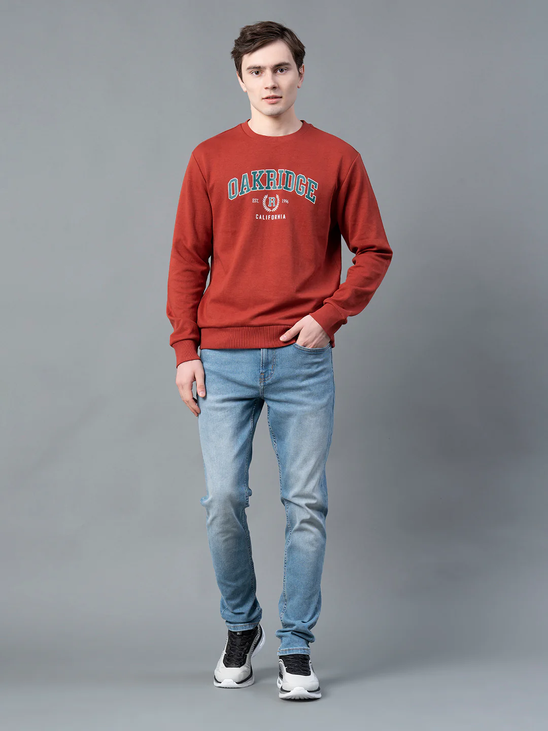 Rust-ColoRed Sweatshirt for Men - Image 6
