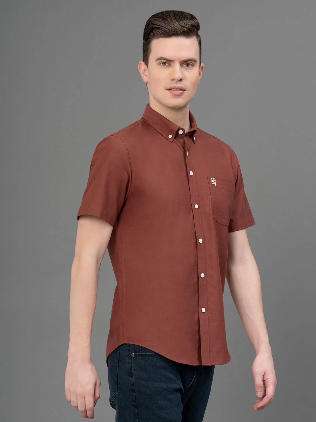 Rust Oxford Shirt for Men - Image 2