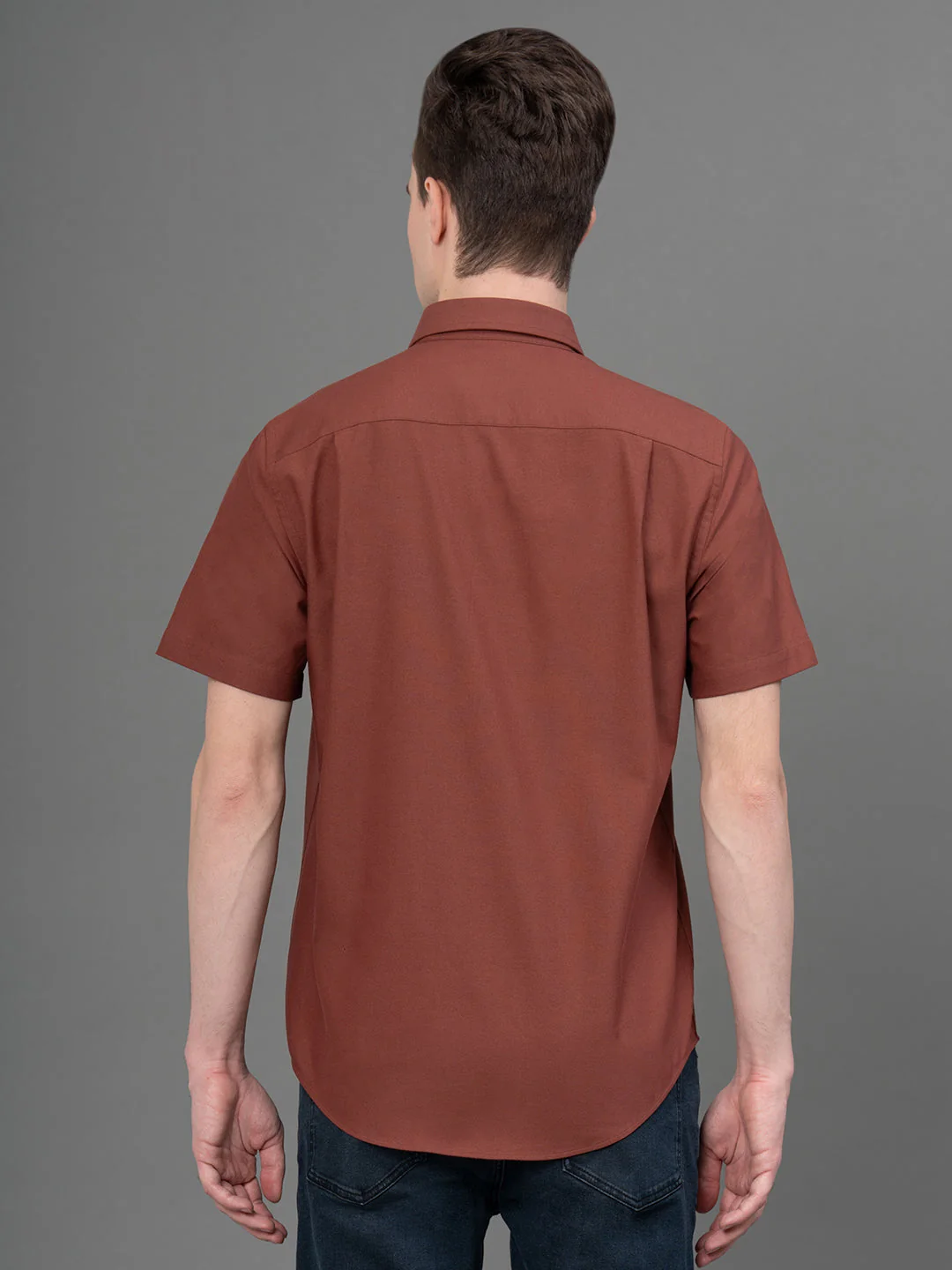 Rust Oxford Shirt for Men - Image 3