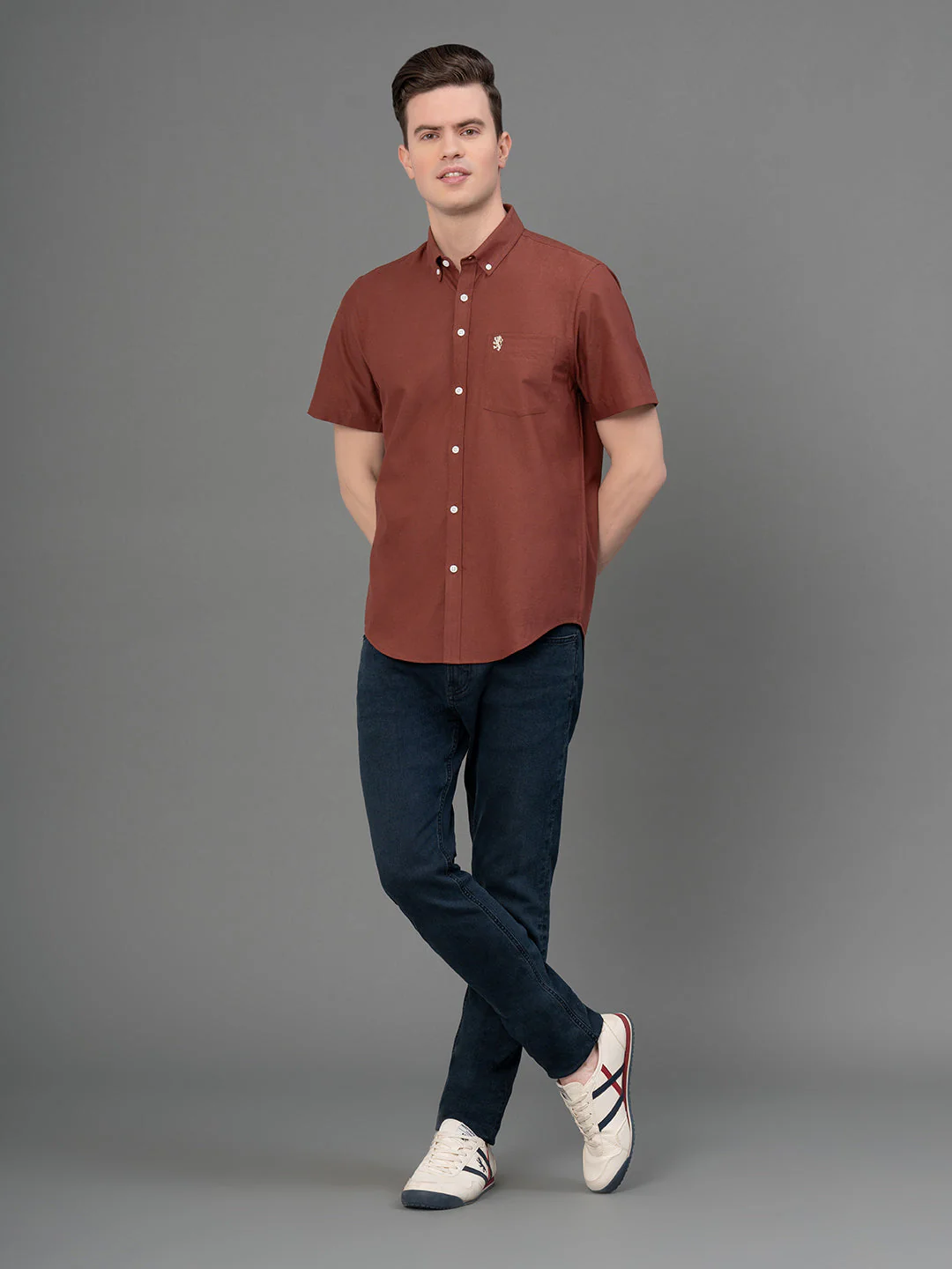 Rust Oxford Shirt for Men - Image 5