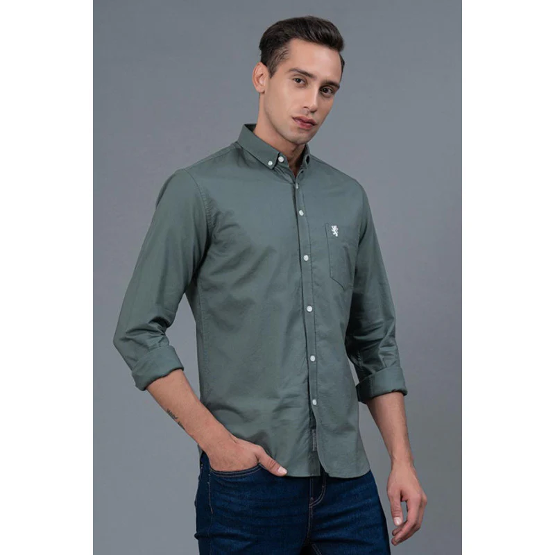 Sage Green Men's Shirt - Image 2