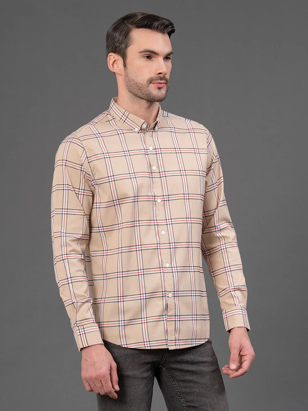 Sand Checked Shirt for Men - Image 2