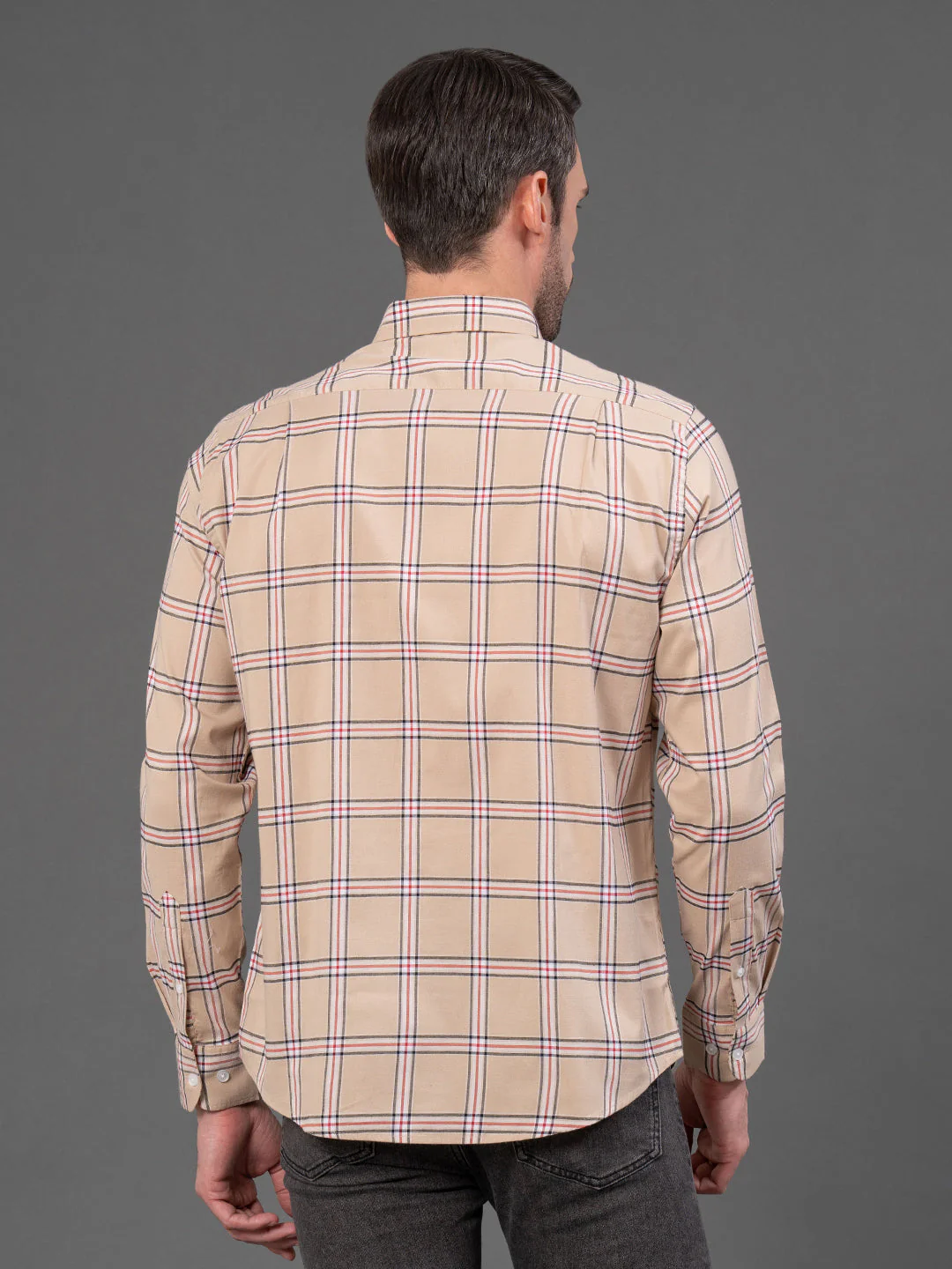 Sand Checked Shirt for Men - Image 3