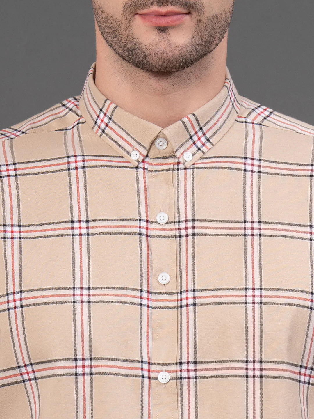 Sand Checked Shirt for Men - Image 4