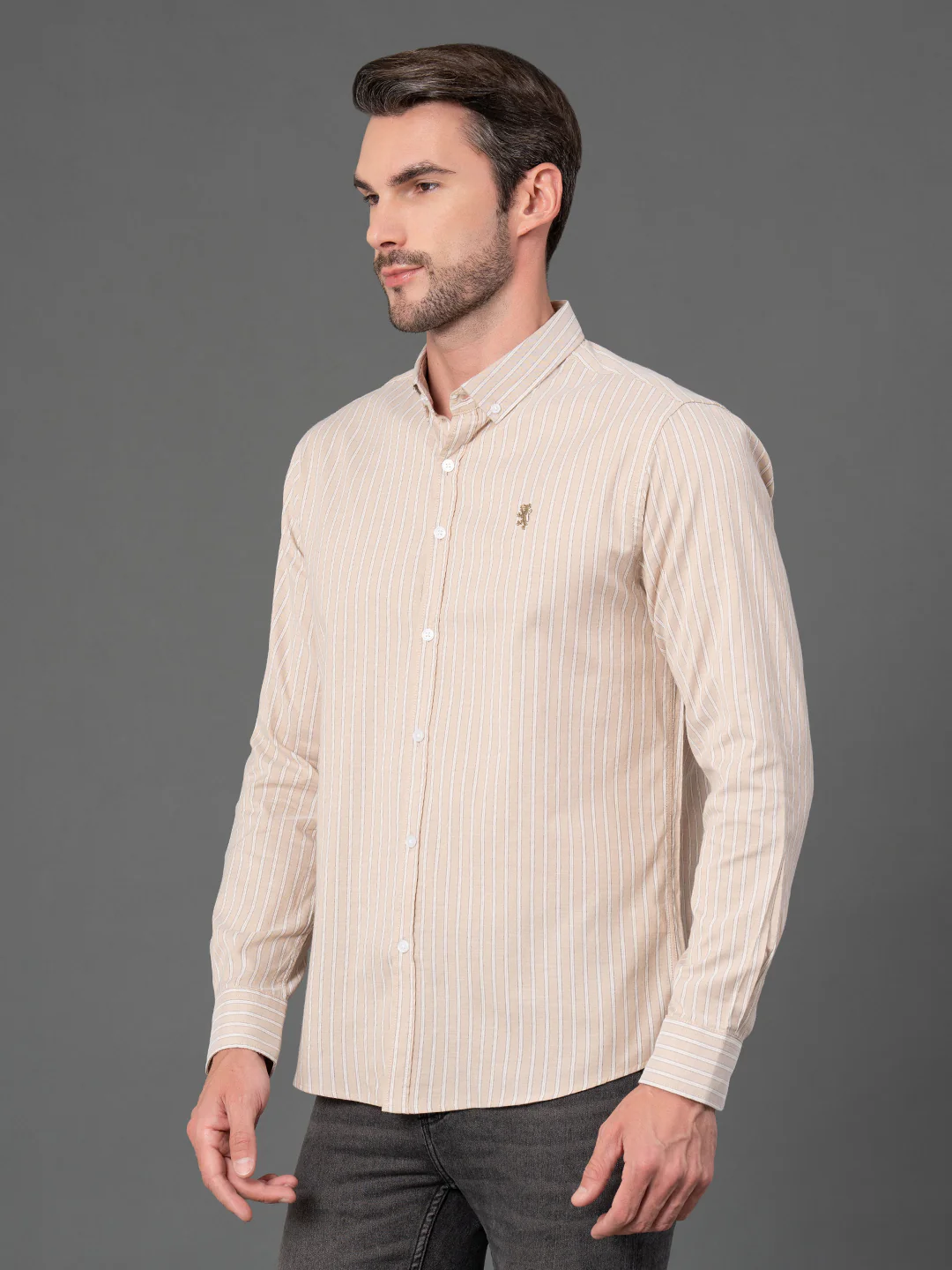 Sand Striped Shirt for Men - Image 2