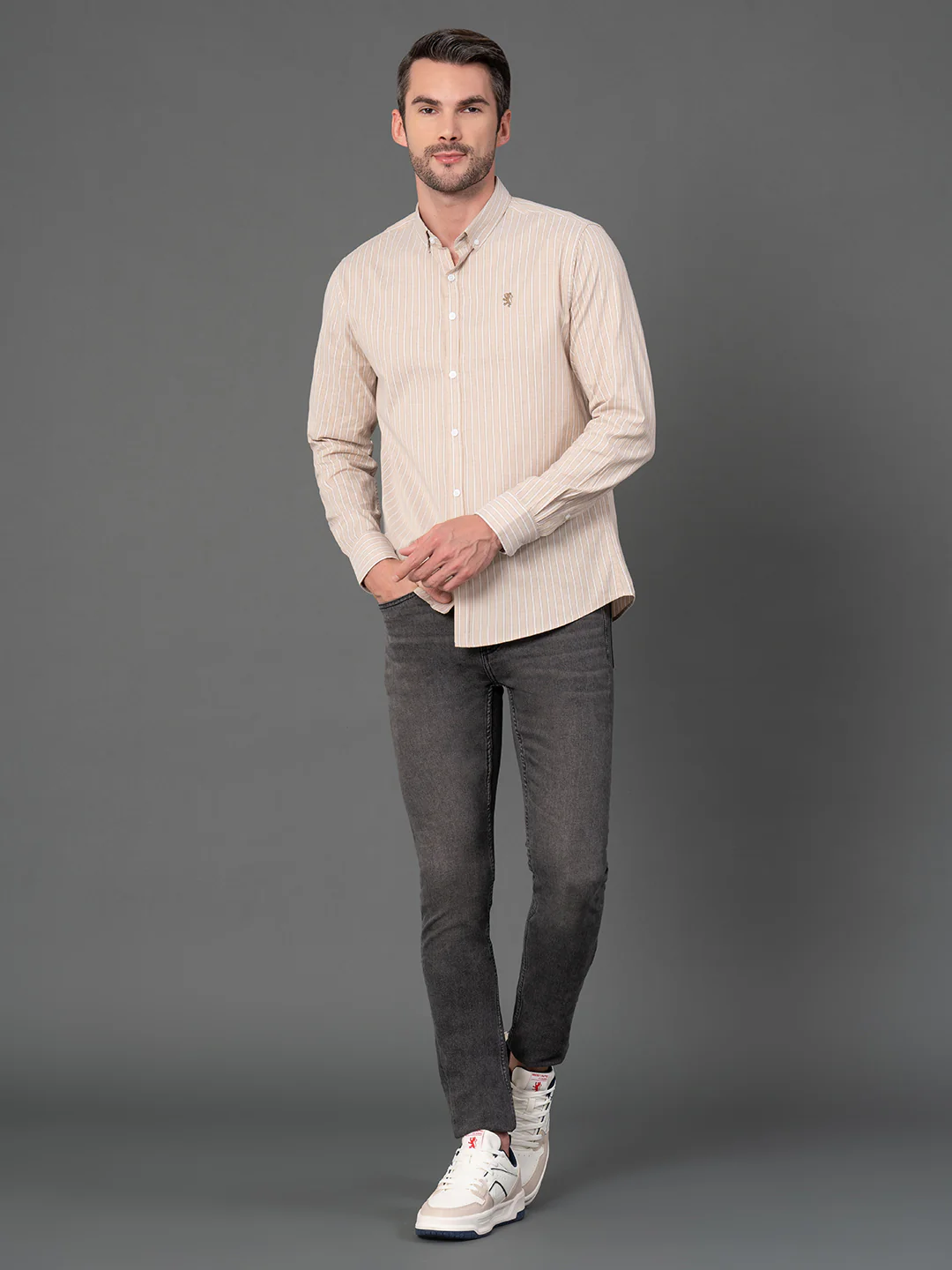 Sand Striped Shirt for Men - Image 5