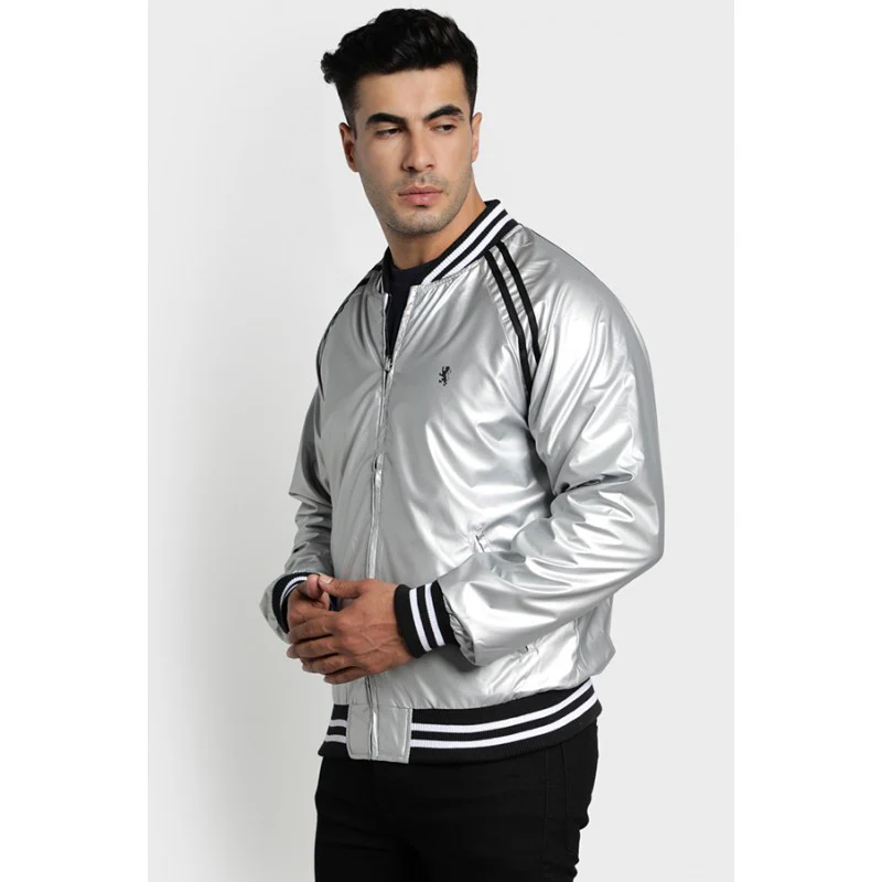 Silver Black Reversible Men's Jacket - Image 2