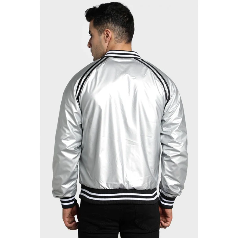 Silver Black Reversible Men's Jacket - Image 4