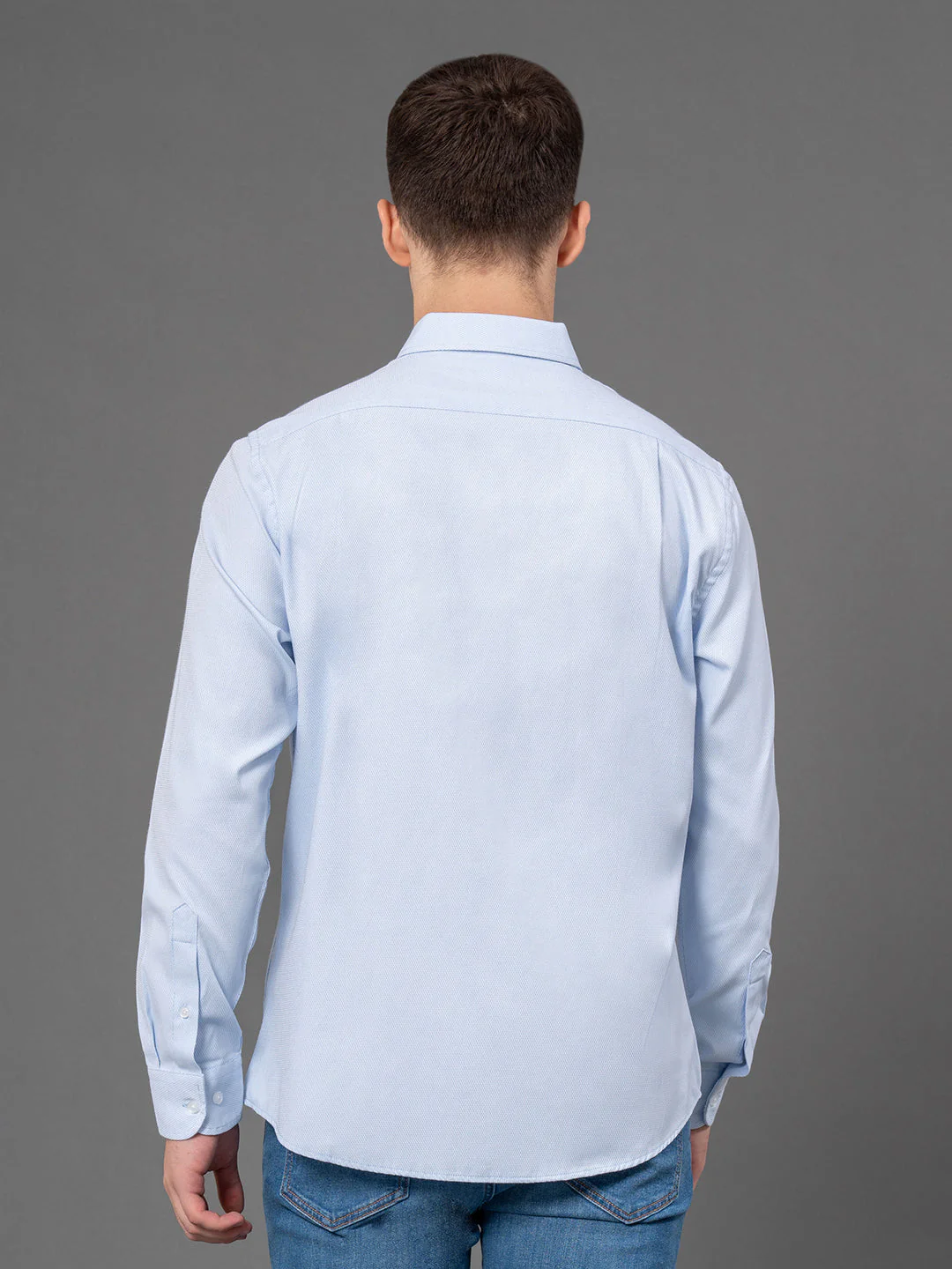 Sky Blue Dobby Shirt for Men - Image 3