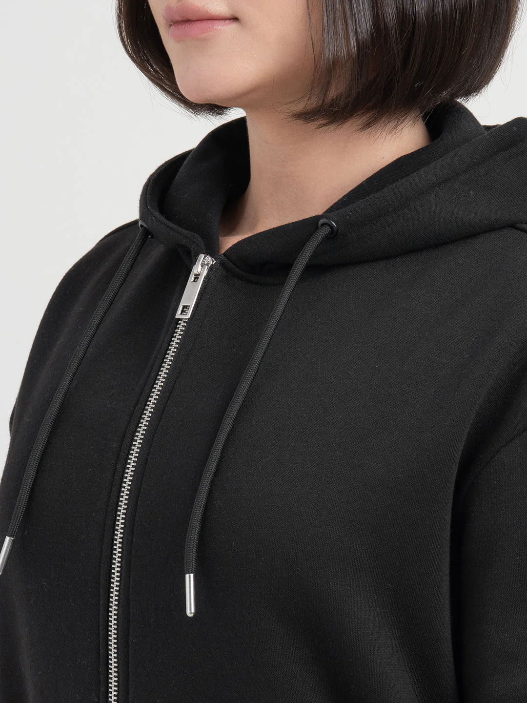 Solid Black Hoodies for Women | Full-Zip Hoodie for Everyday Comfort - Image 6
