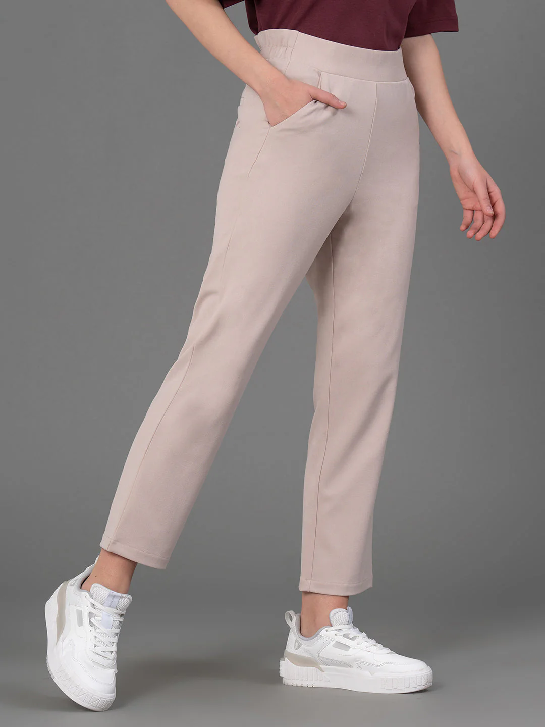 Solid Black Trousers for Women - Image 2