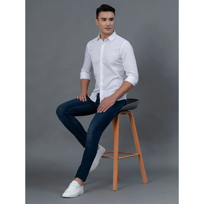 Solid Dobby Shirt for Men - Image 5