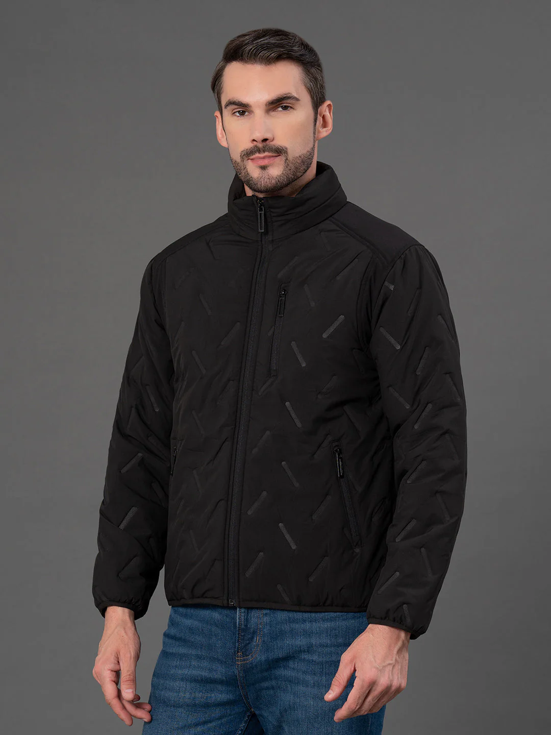 Solid Hooded Heatseal Jacket for Men - Image 2