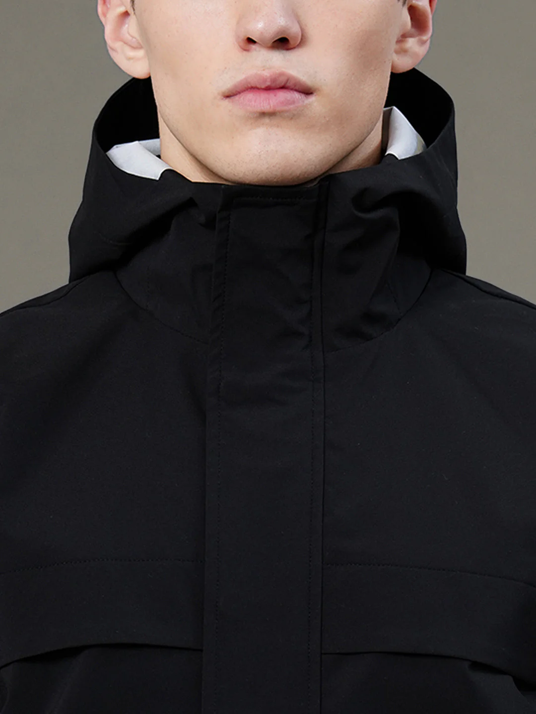 Solid Hooded Jacket for Men - Image 4