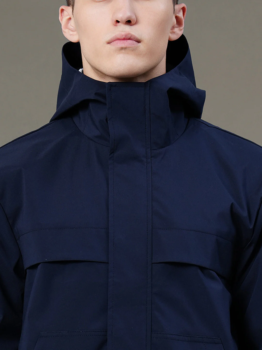 Solid Hooded Jacket for Men - Image 4